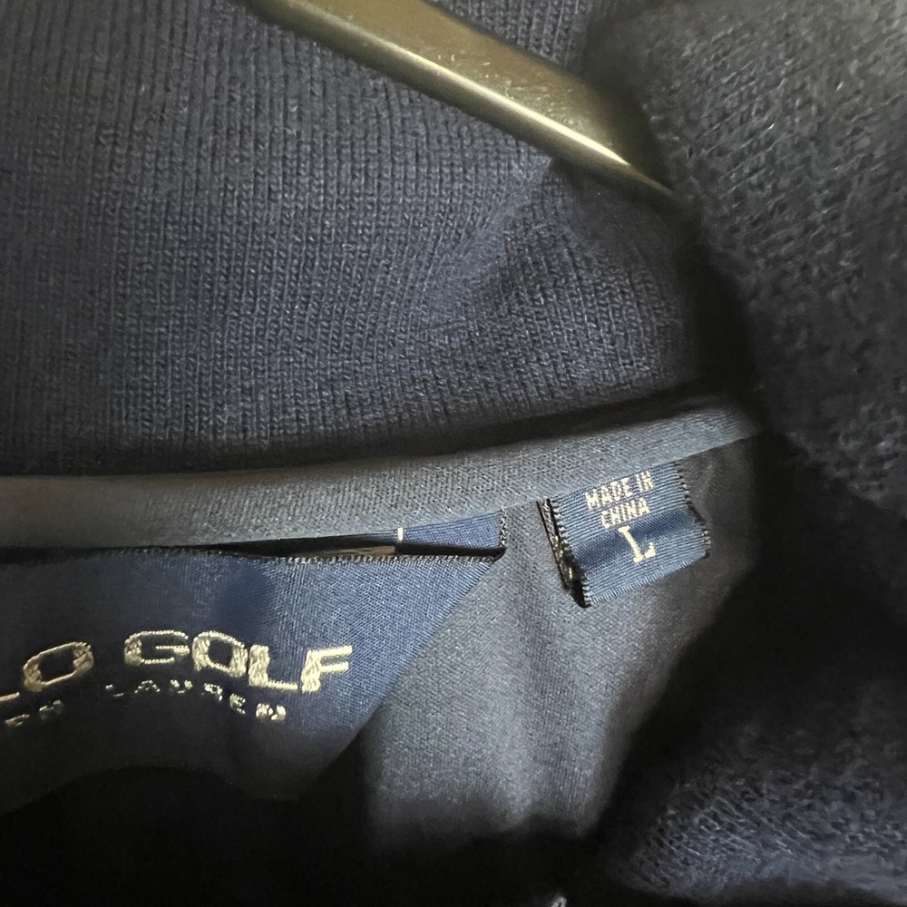 Polo Golf Ralph Lauren Windbreaker Jacket Mens Large Blue 1/4 Zip Button Casual - Picture 5 of 11